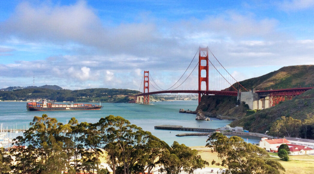 A view of Sausalito and the Golden Gate Bridge, a part of the new sfm half marathon course.